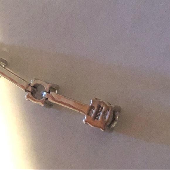 STERLING Silver Diamonique CZ Stone Convertible Stud / Drop Earrings gold 1.4” - Picture 6 of 6